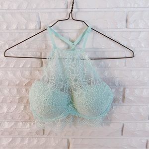 PINK Victorias Secret Push Up Halter Lace Bralette